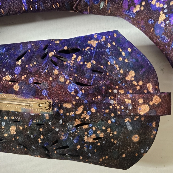 HANDCRAFTED Upcycled Size 9.5 Cowgirl Boots HANDPAINTED Peekaboo Cutouts Boots - Picture 15 of 17